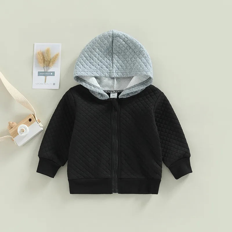 Baby Plaid Print Hooded Top