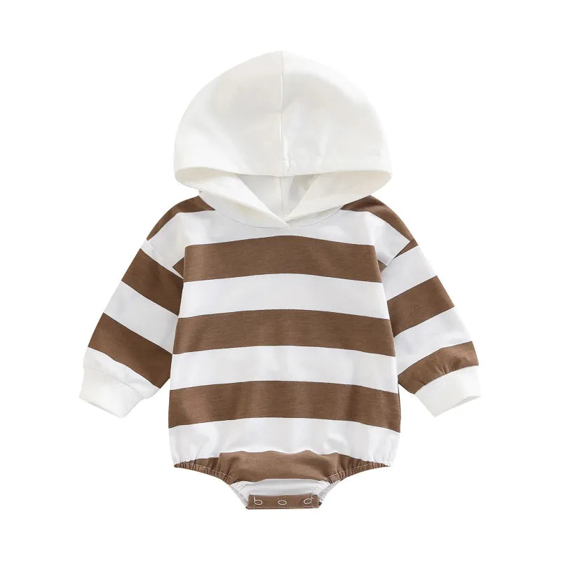 Baby Striped  Hooded Romper