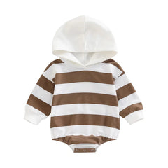 Baby Striped  Hooded Romper