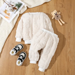 2-Piece Baby Solid Color Bear Sweater Set