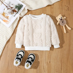 2-Piece Baby Solid Color Bear Sweater Set