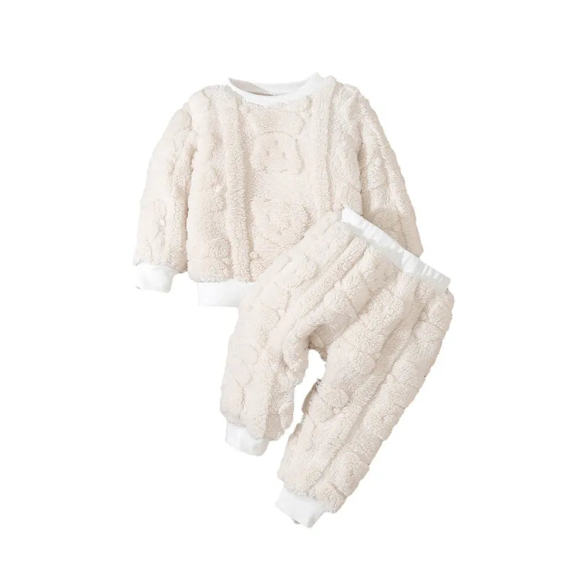 2-Piece Baby Solid Color Bear Sweater Set