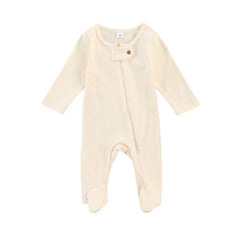 Baby Solid Color Zipper Romper