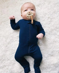 Baby Solid Color Zipper Romper