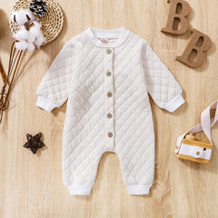 Baby Solid Color Round Neck Romper