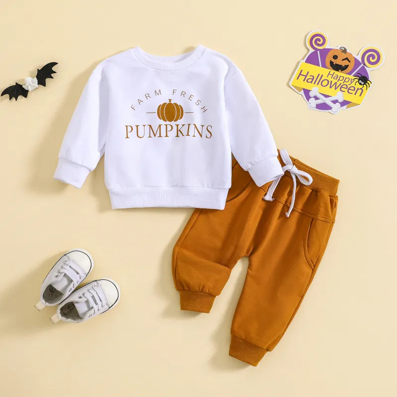 2 Piece Baby Pumpkin Print Set