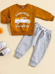 2 Piece Baby Farm fresh Pumpkins Set