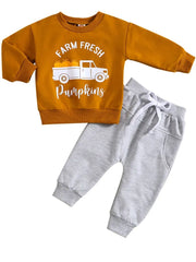 2 Piece Baby Farm fresh Pumpkins Set