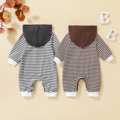 Baby Hooded Striped Romper