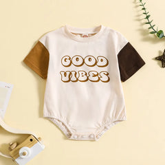 Baby Good Vibes Print Romper