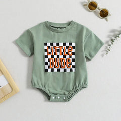 Baby Little Dude Print Romper