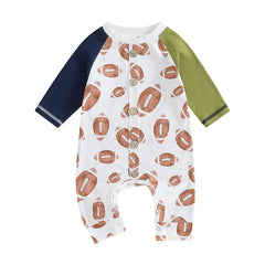 Baby Football Print Rompers