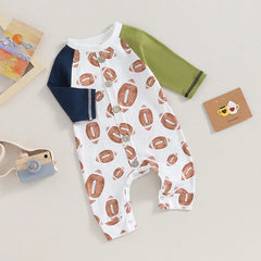 Baby Football Print Rompers