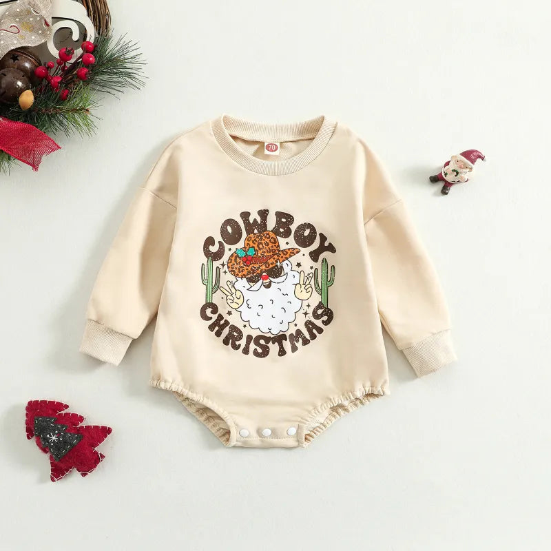 Baby Cowboy Christmas Romper