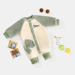 Baby Winter Warm Dinosaur Jumpsuit