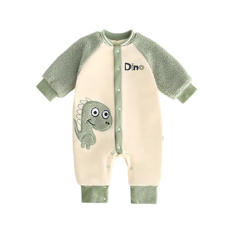 Baby Winter Warm Dinosaur Jumpsuit