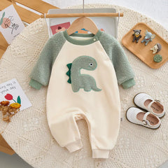 Baby Winter Warm Dinosaur Jumpsuit