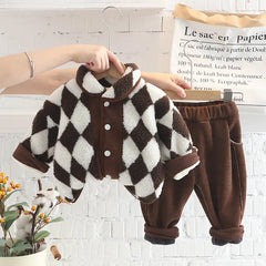 2-Piece Baby Warm Plaid Set