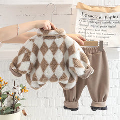 2-Piece Baby Warm Plaid Set