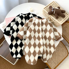 Baby Warm Plaid Set Romper