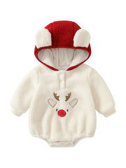 Baby Hooded Elk Christmas Onesie