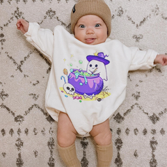 Baby Ghost Halloween Print Romper