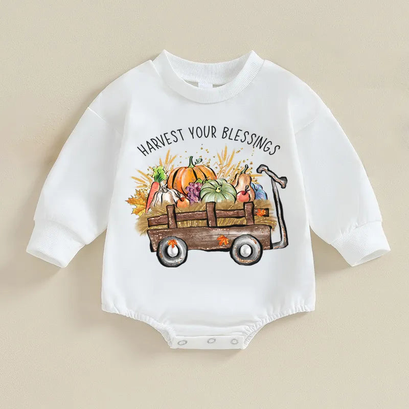 Baby Hrvest your Blessings Print Romper