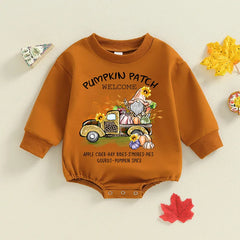 Baby Pumpkin patch Print Romper