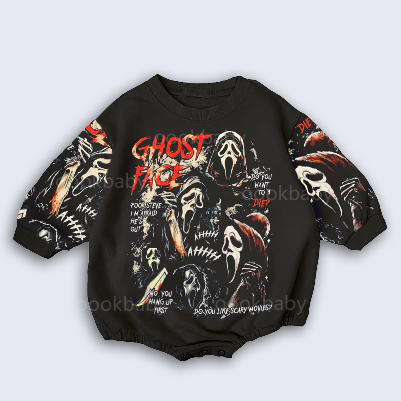 Baby Ghost Face Print Romper
