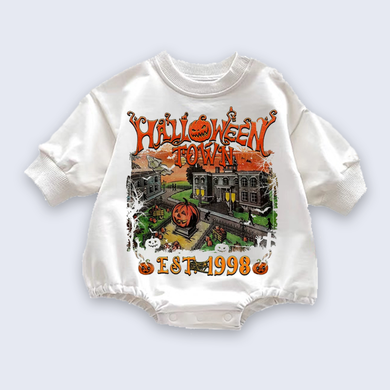 Baby Welcome Halloween Print Romper