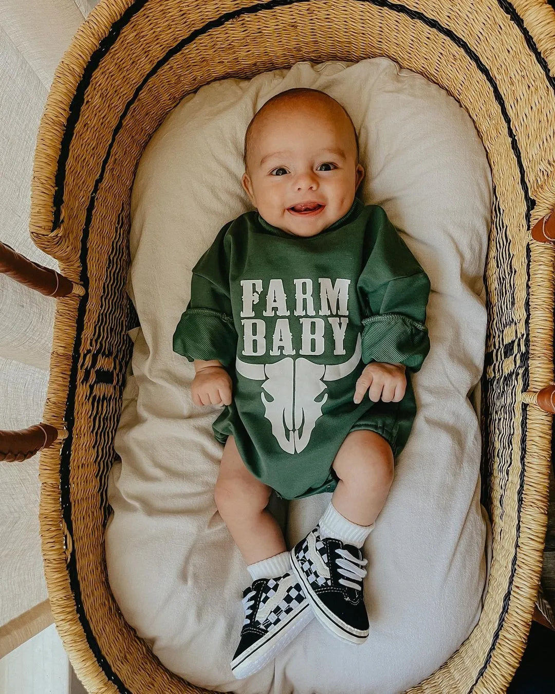 Farm Baby Print Romper