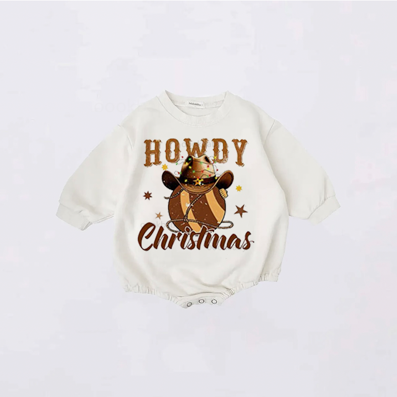 Baby Christmas Howay Ball Print Romper