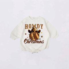 Baby Christmas Howay Ball Print Romper