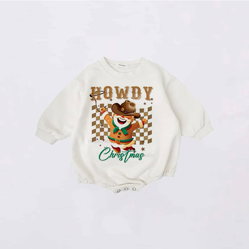 Baby Christmas Howay Snowman Print Romper