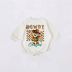 Baby Christmas Howay Snowman Print Romper