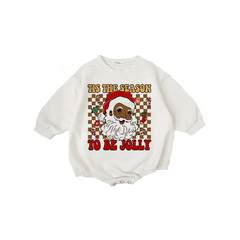 Baby Christmas Santa Claus Jolly Print Romper