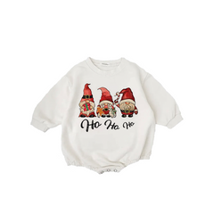 Baby Christmas Santa Claus Three Ha Print Romper