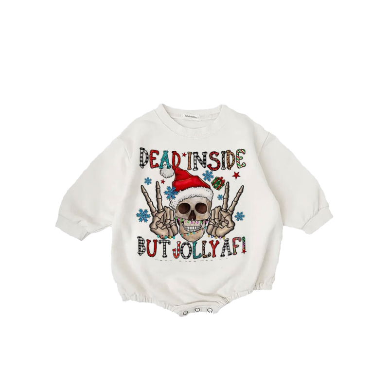 Baby Christmas Skull Print Romper