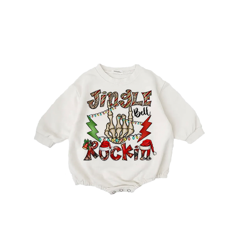 Baby Christmas Bone Jinjle Print Romper