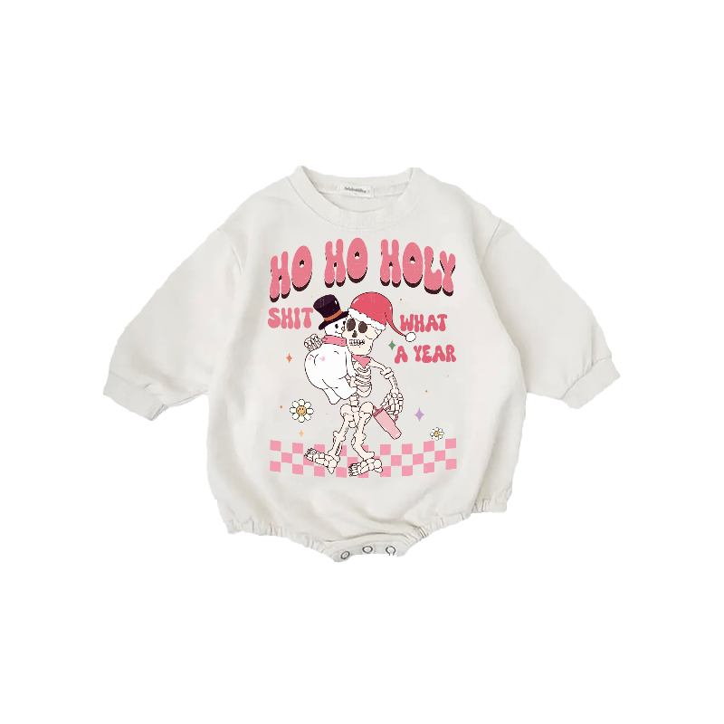 Baby HO HO HOLY Print Romper