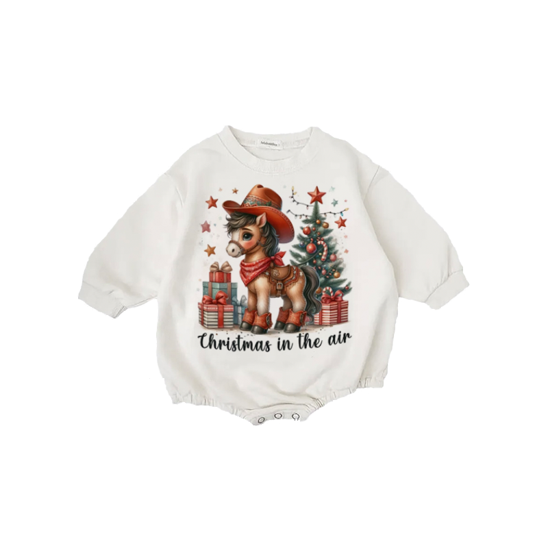 Baby Christmas in the air Print Romper