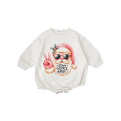 Baby Christmas Stay Merry & Right Print Romper