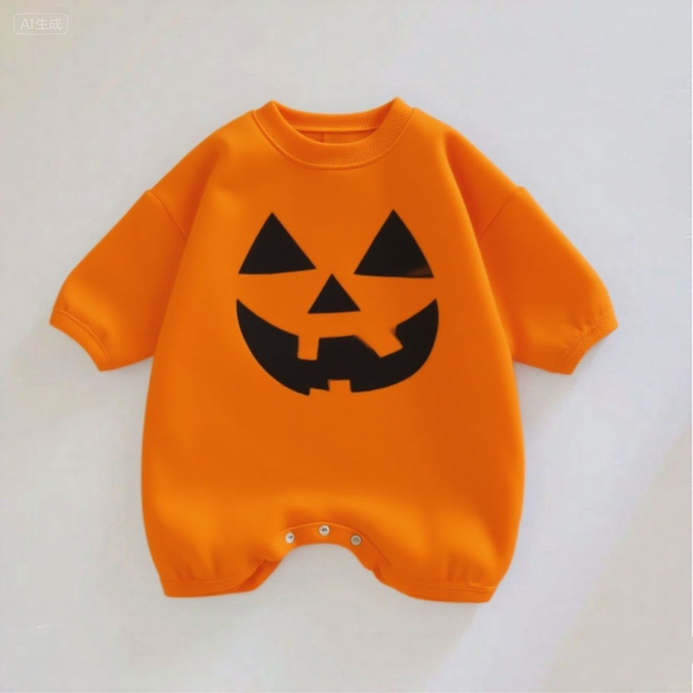 The Smile Pumpkin Face Baby Romper