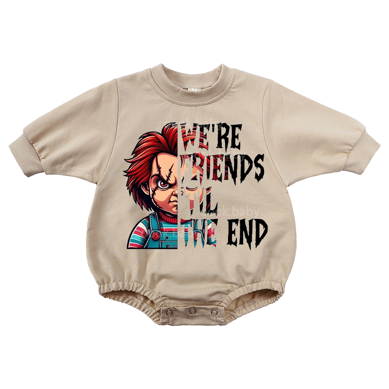 Baby we're Friends Print Romper