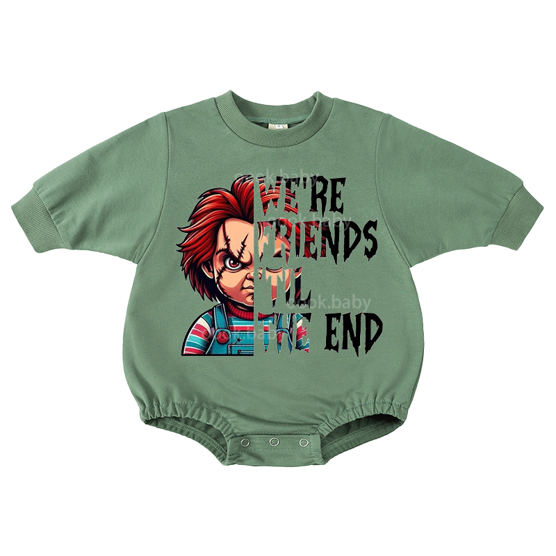 Baby we're Friends Print Romper