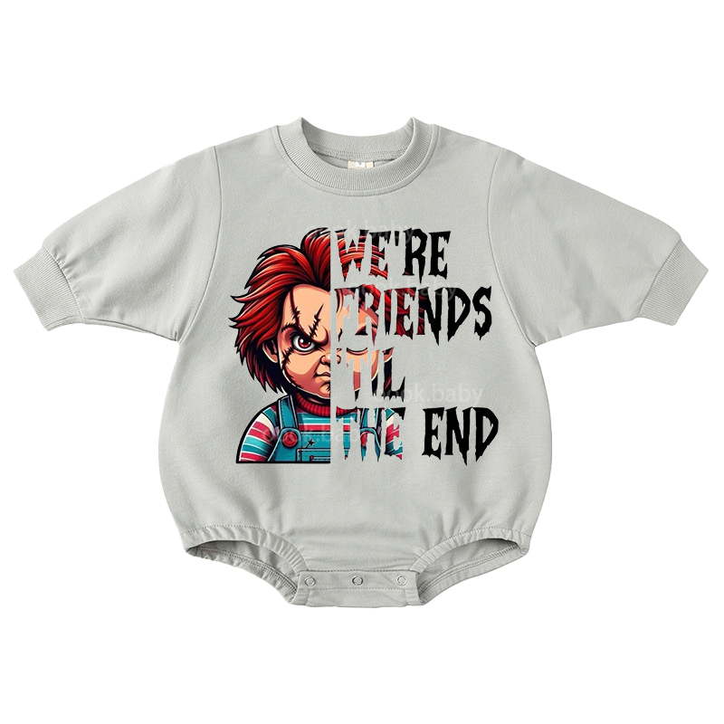 Baby we're Friends Print Romper
