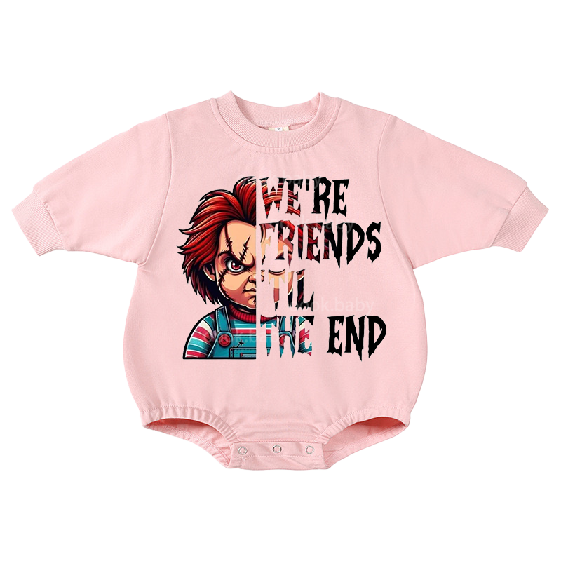 Baby we're Friends Print Romper