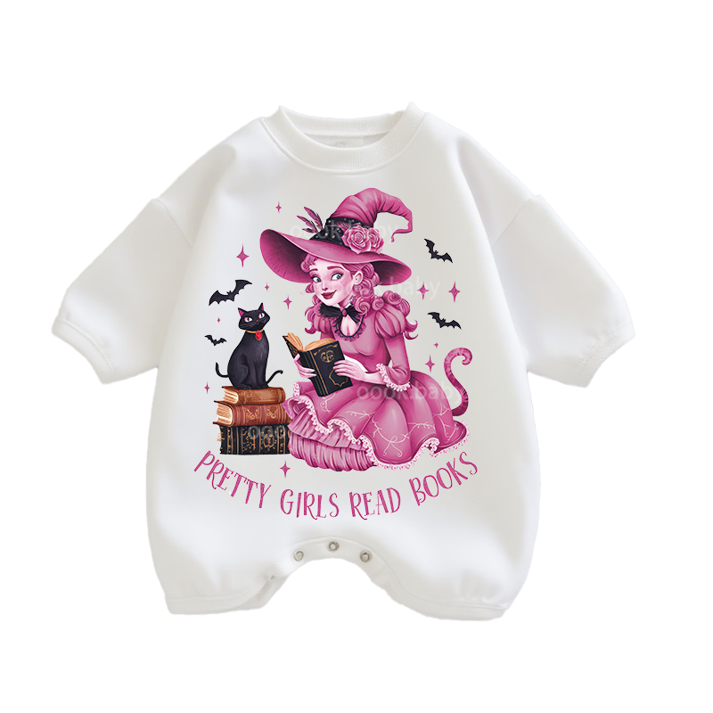 Baby Pretty Girl Read Books Print Romper