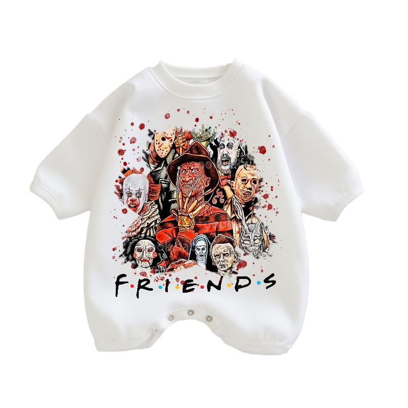 Baby Halloween Friends Print Romper