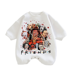 Baby Halloween Friends Print Romper